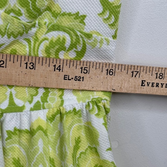 Teri Jon Rickie Freeman Sleeveless Dress 14 Green Print Preppy Old Money Spring - Picture 10 of 13